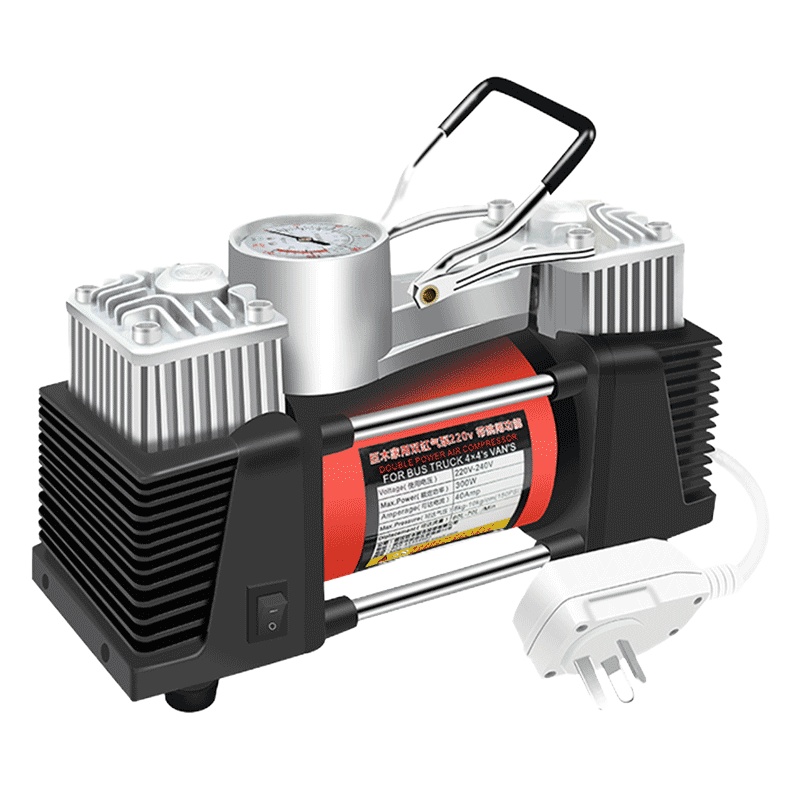 巨木 220V充气泵家用汽车轮胎电动打气泵打气筒打气机高压小型220伏交流电金属双30缸大功率冲气泵