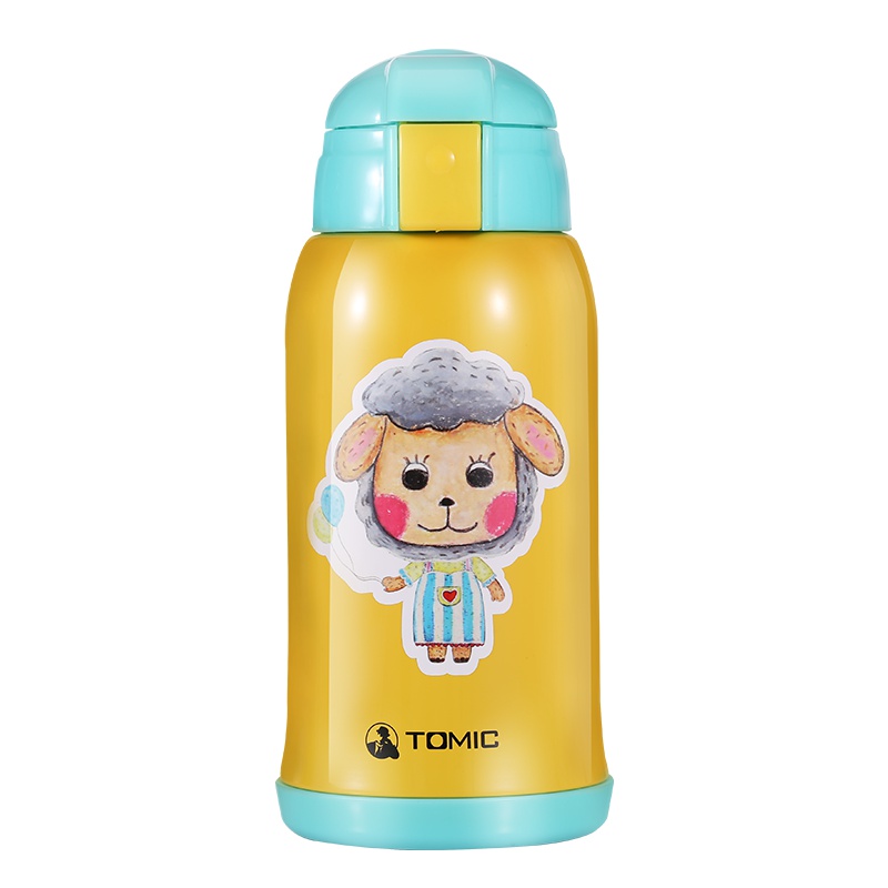 特美刻tomic儿童保温杯带吸管两用不锈钢防摔水壶学生幼儿园宝宝水杯子1BBS1278可爱羊 600ML
