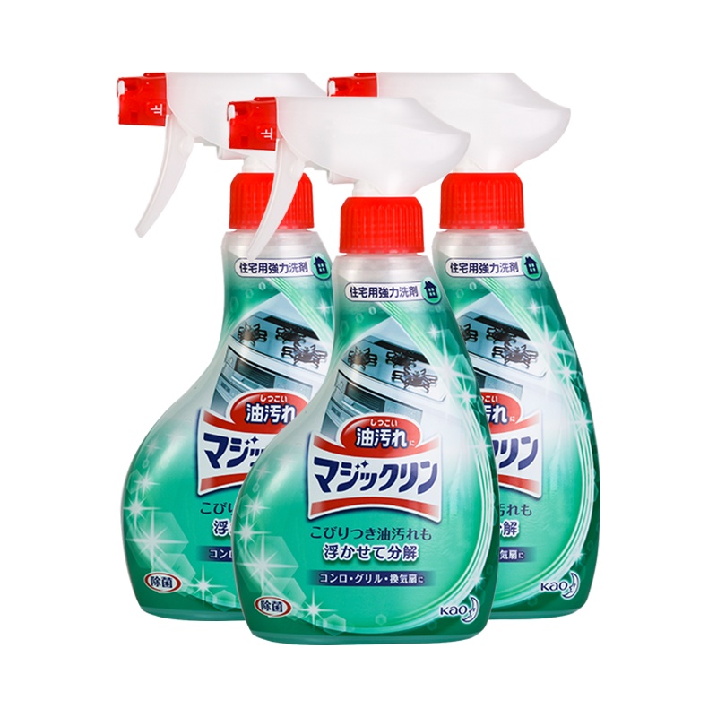 【3瓶】日本kao花王 泡沫型厨房油污清洁剂400ml*3浓密泡沫 分解顽固油污（新老款及版本随机发货）