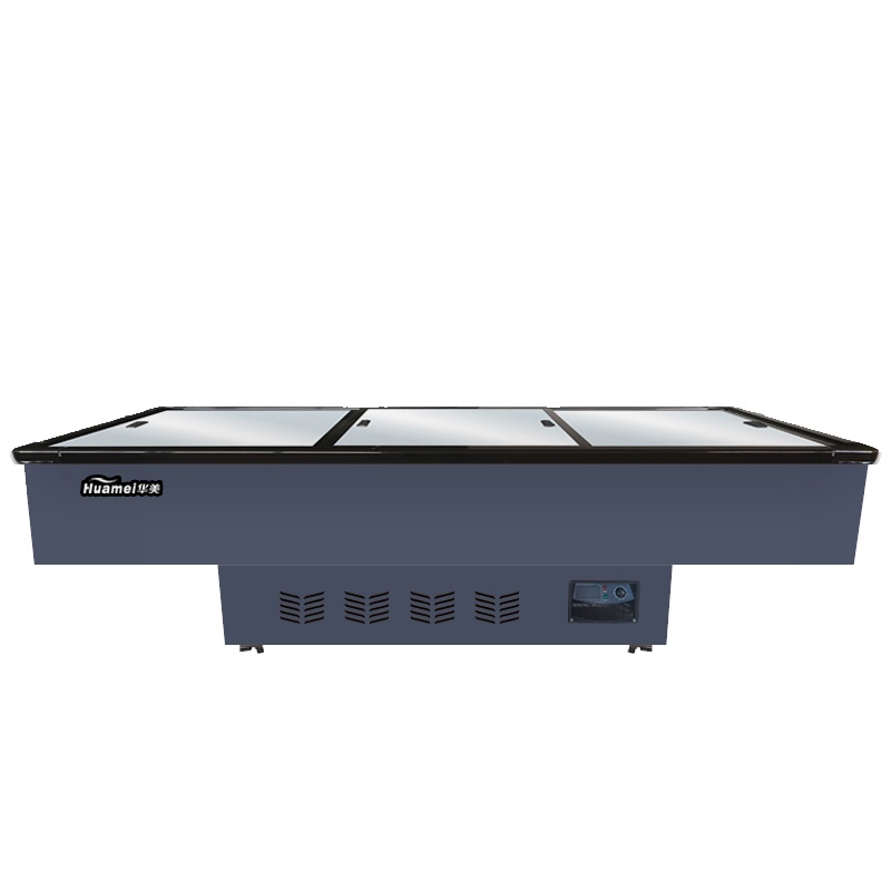 华美(Huamei)2.5米商用卧式展示柜 海鲜市场菜场大容量卧式冰柜 超市冷柜岛柜海鲜岛柜-HD-2500S
