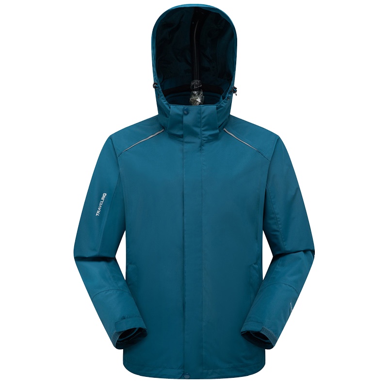 富贵鸟(FUGUINIAO)秋冬户外风衣男女三合一户外风衣抓绒可拆卸内胆两件套 情户外风衣