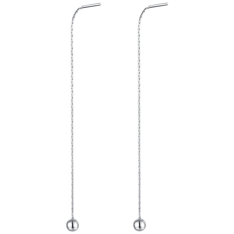 周大生 定价铂金耳饰耳坠 Pt950新款女士正品自戴圆珠耳坠长款白金耳坠白金饰品 女士珠宝首饰