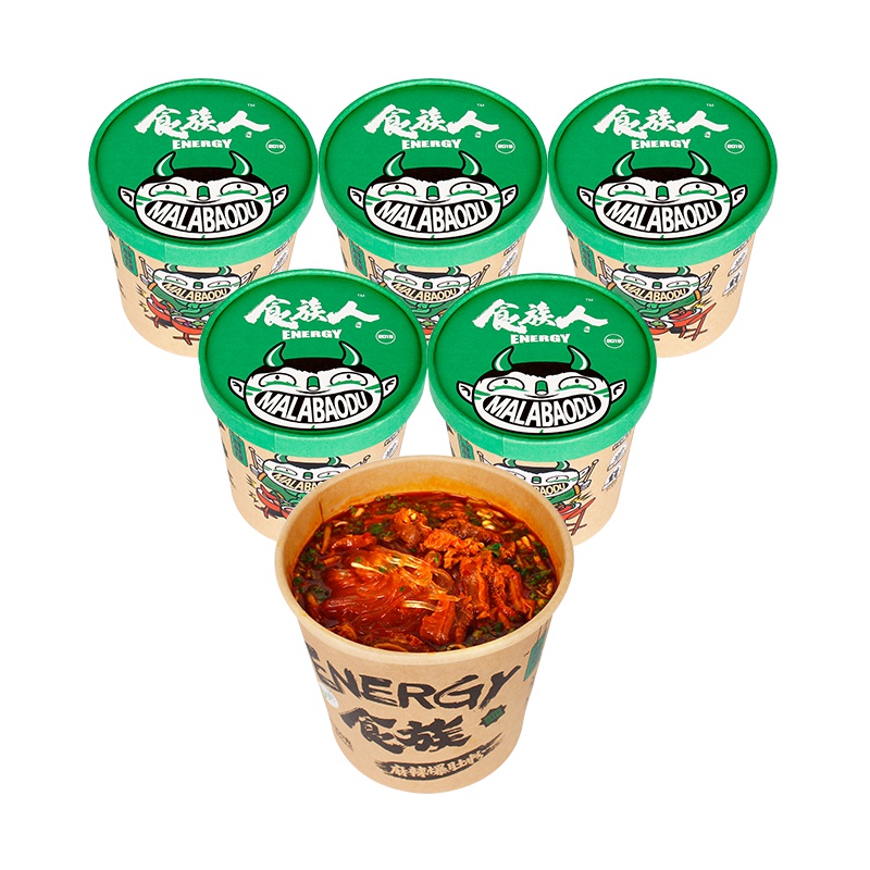 食族人麻辣爆肚粉网红食族人麻辣爆肚粉方便粉丝速食6桶装