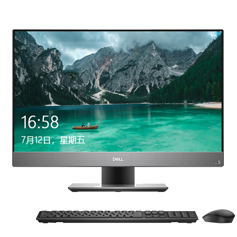 戴尔(DELL)Optiplex7770 27英寸屏 商用家用窄边框一体机台式电脑 定制（Intel i7-9700 16GB 1T+256GB GTX1050-4G独显 4K屏）