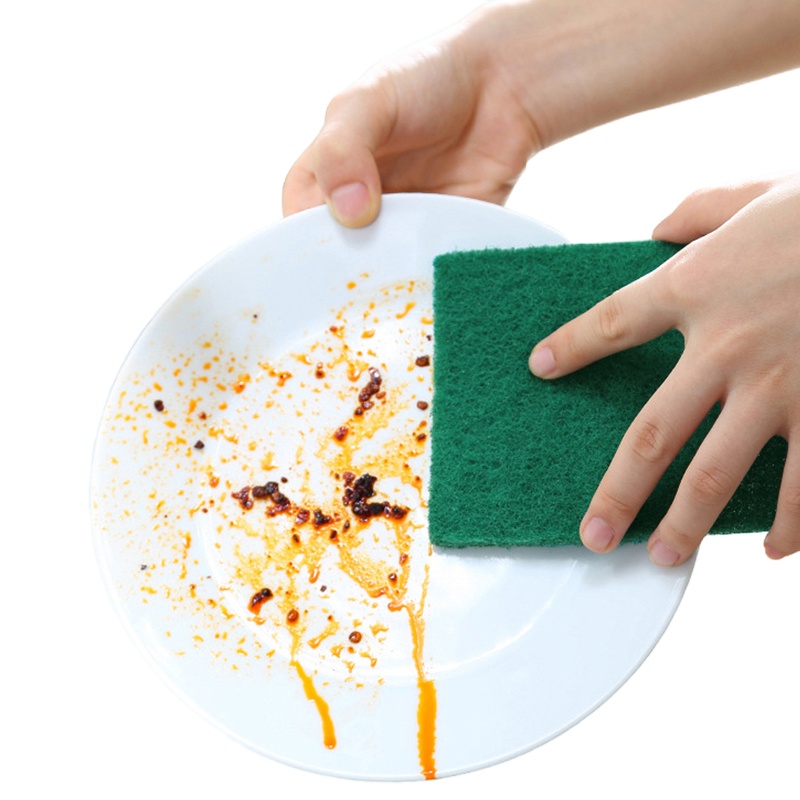 【品牌优选】墨绿浸胶百洁布 厨房清洁去污抹布 洗碗刷锅清洁布钢丝球 车之惠(CHEZHIHUI) 绿色单片出售