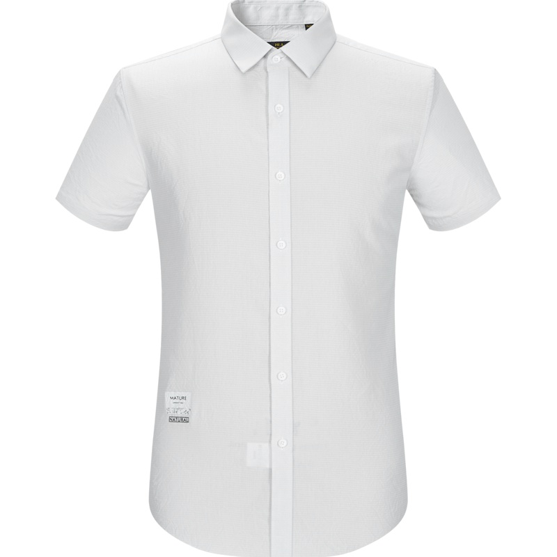 HLA海澜之家透气亲肤休闲衬衫品舒适柔软短袖衬衫男HNECJ2E128A