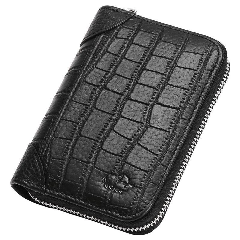 美洲野牛男士卡包真皮大容量银行潮套超薄多卡位印花风琴男卡片包