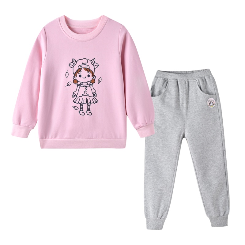 铅笔俱乐部童装2020秋季新款小童卫衣长袖套装女童儿童两件套百搭