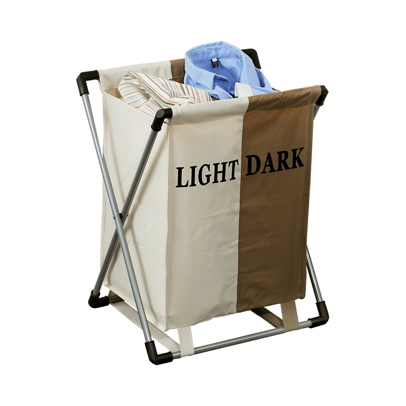 欧润哲 脏衣篮 加厚牛津布双格款 家用浴室衣物玩具收纳篮折叠置物篓收纳袋