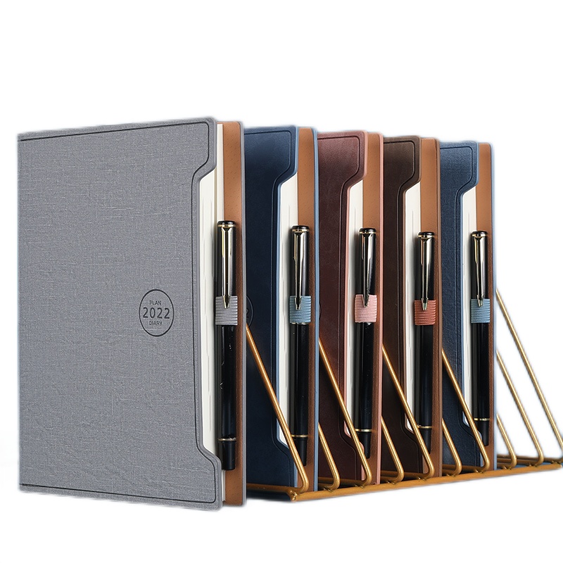 优必利 2022效率手册A5年历本 硬面日程本 笔记本/记事本 计划本 笔记本子365日工作本 可定制logo 棕色