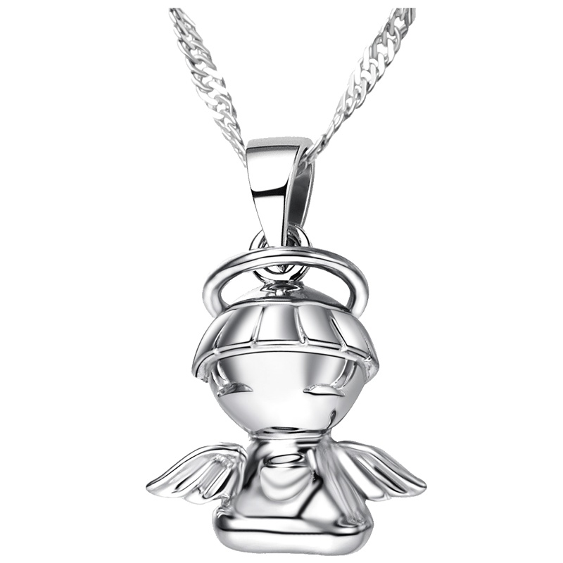 佰色传情brir 爱心天使项饰立体时尚S925银吊坠