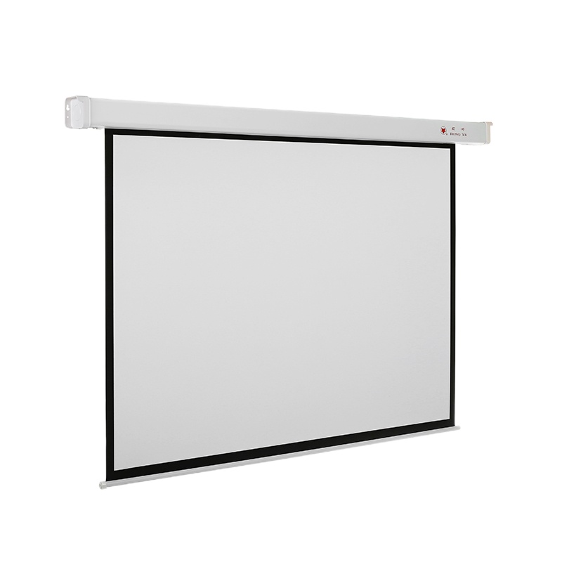 红叶150英寸16:9玻纤电动幕布 投影仪幕布 还原度高 商务办公