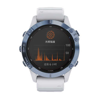 佳明 GARMIN fenix6PVD蓝钛太阳能旗舰版钛合金表圈GPS心率手表专业户外智能运动血氧北斗高度计多功能腕表