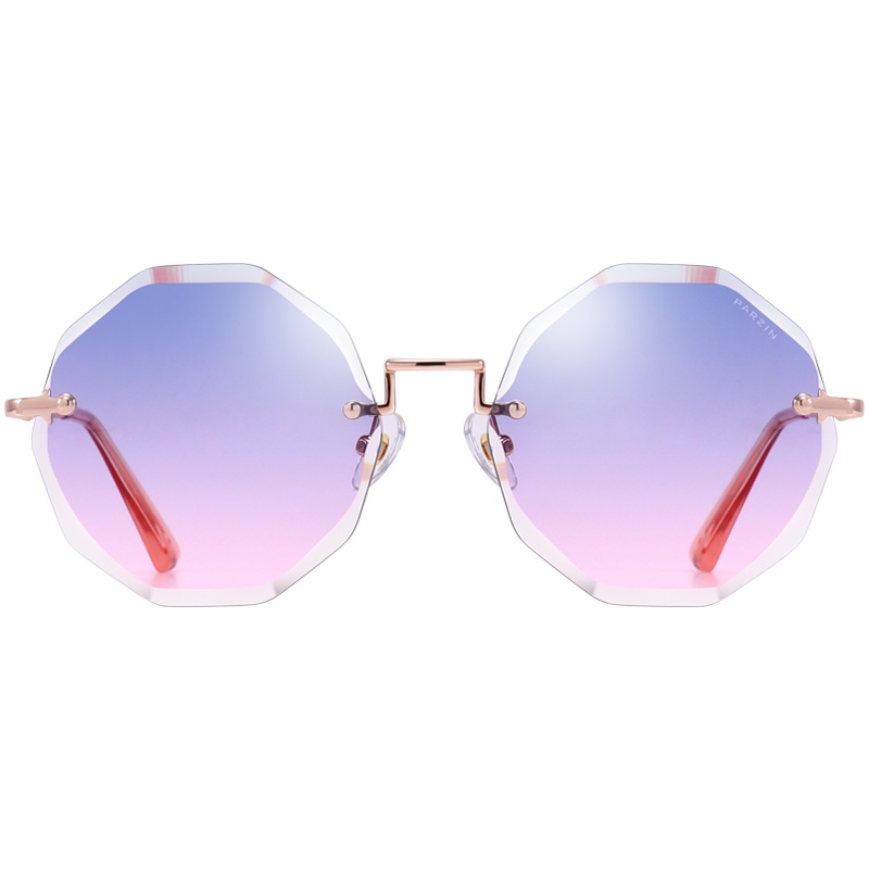 帕森宋祖儿明星同款太阳镜女 无框切边尼龙镜片潮墨镜防紫外线眼镜 8227