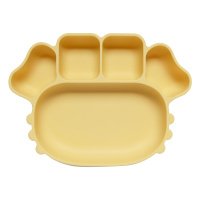 aag宝宝餐盘婴儿吸盘式分格卡通辅食碗儿童餐具套装防摔硅胶餐垫稻草黄