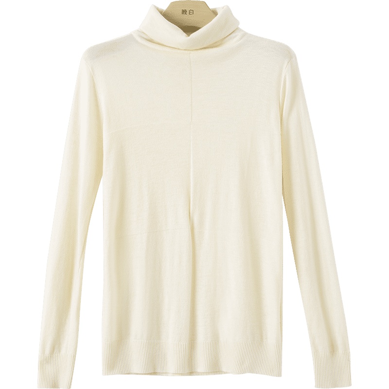 晩白 2020秋冬新品简约纯色百搭高领长袖打底衫毛衣通勤针织衫女