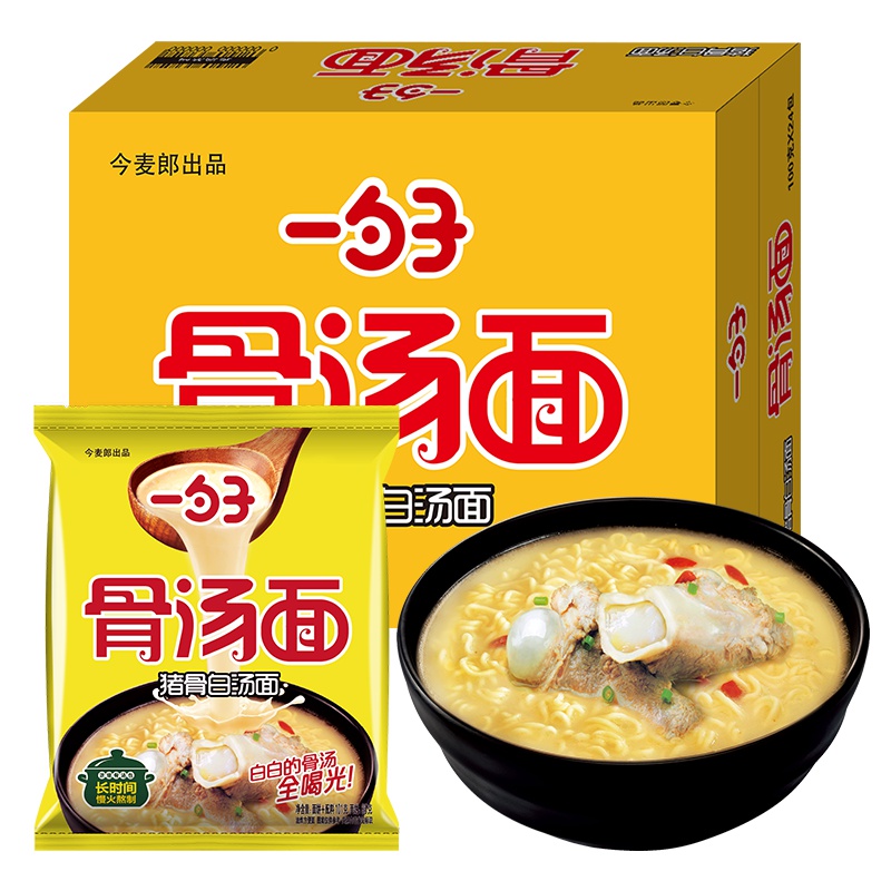 今麦郎方便面 一勺子猪骨白汤面整箱24袋装 袋装泡面煮面方便速食