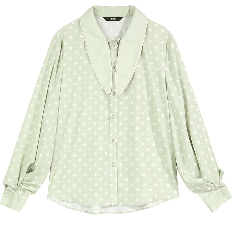 妖精的口袋复古波点学院风衬衫2020春季新款女设计感小众长袖上衣