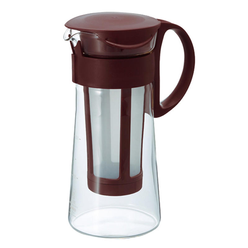 HARIO 带滤网耐热玻璃冷泡咖啡壶 冷萃壶 600毫升 咖啡色 日本进口 咖啡器具