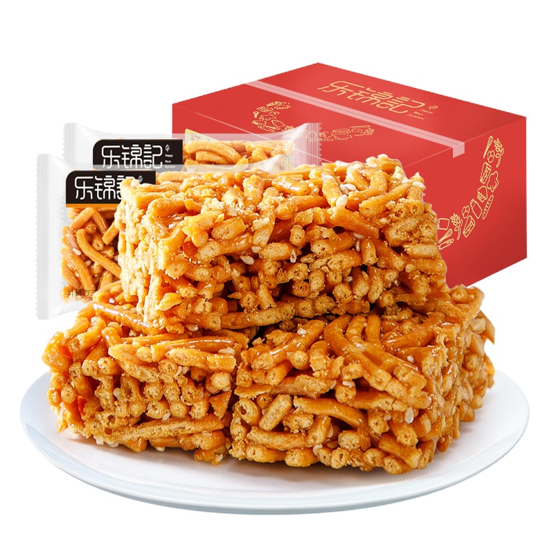[企业定制]新品乐锦记沙琪玛蛋黄酥 800g/盒装芝麻味休闲零食 一口香手工脆沙琪玛酥类沙琪玛 一口香芝麻味包