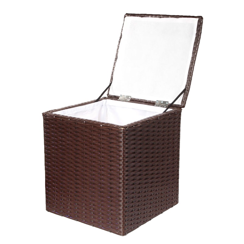 收纳箱玩具衣物整理收纳筐储物篓有盖 咖色小号29x29x35-TLSH 1个