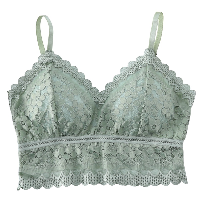 蕾丝文胸美背内衣女无钢圈裹胸女抹胸背心式性感聚拢胸罩