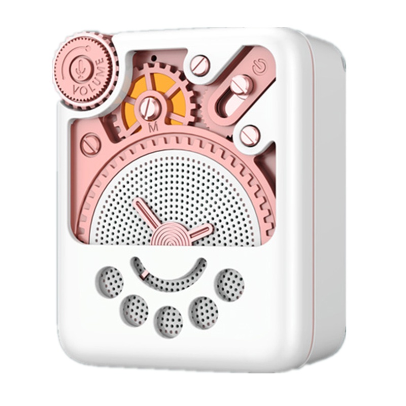 remax RB-M53复古无线蓝牙音箱AI智能小度人工语音插卡收音机便携式迷你手机户外低音炮小音响-白色