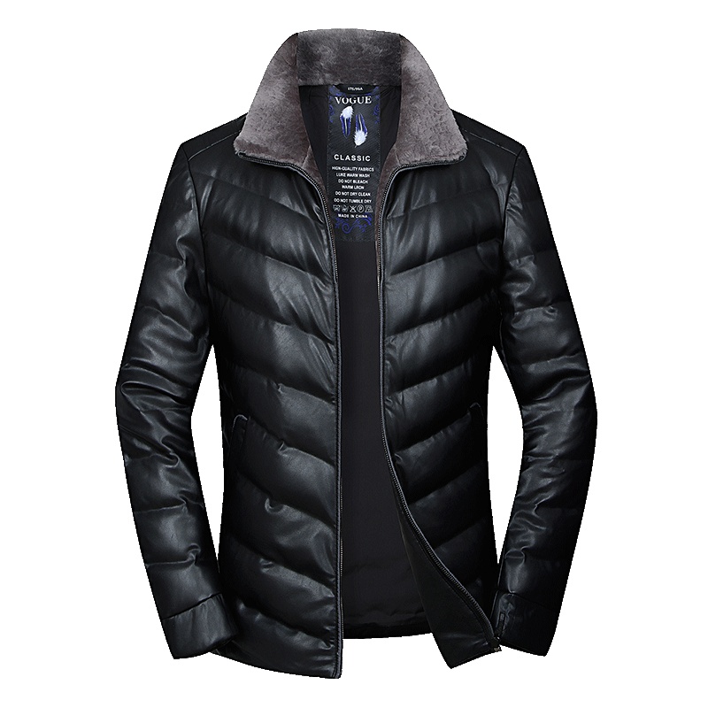 雪中飞羽绒服男冬季中年男士立领加厚纯色外套中长款新款白鸭绒冬装