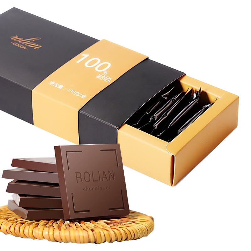 如恋 黑巧克力盒装130g 纯可可脂100 情人节礼品办公室