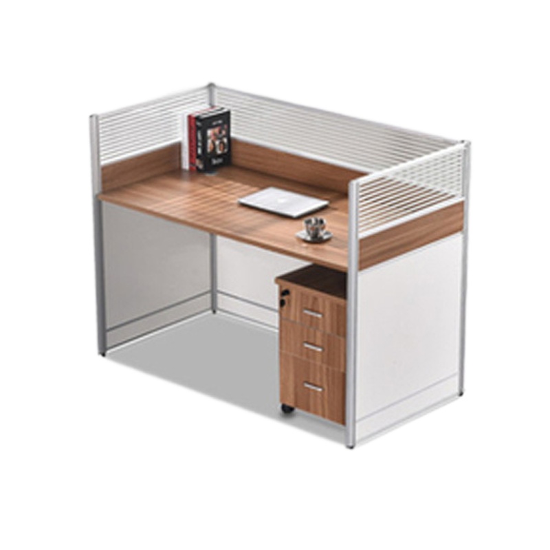 办公桌屏风隔断卡座 职员办公桌椅组合简约现代员工位 一字型单人位含柜