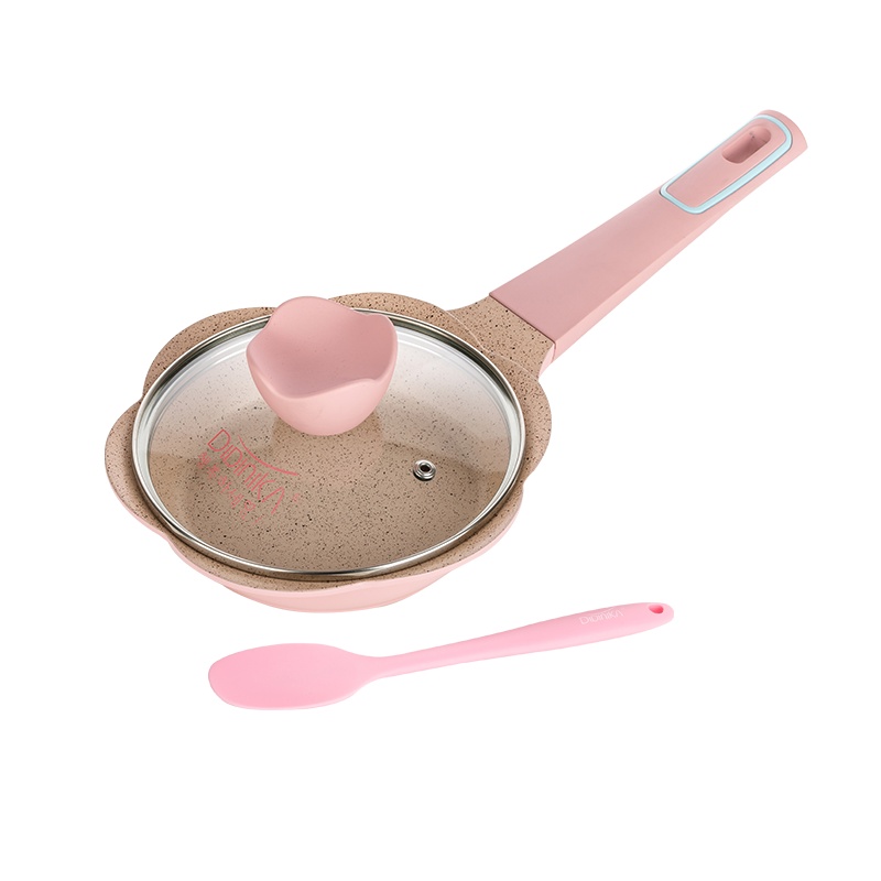 迪迪尼卡(Didinika)辅食锅婴儿奶锅16cm小锅平底煎锅麦饭石不粘锅多功能一体锅