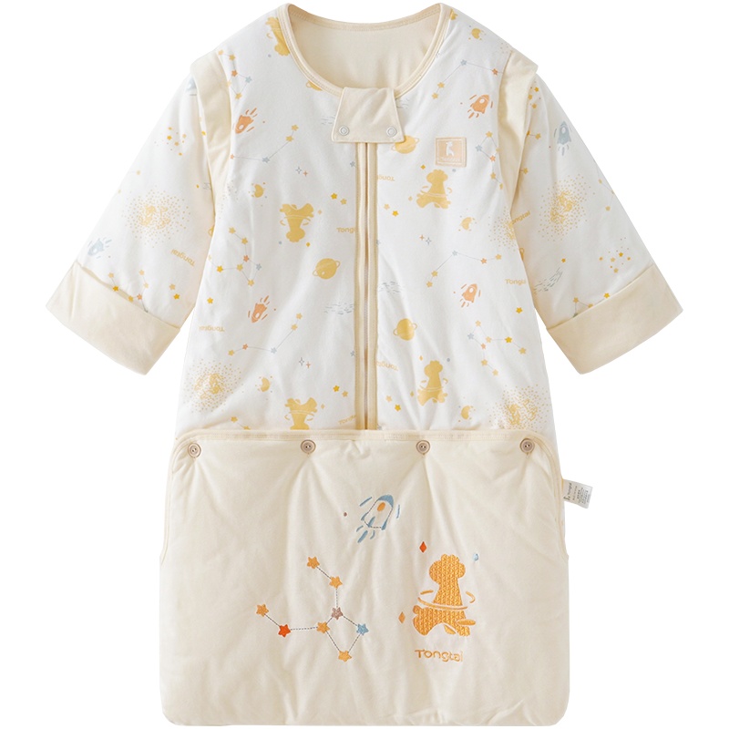 童泰(TONGTAI)2020年秋冬新款婴幼儿男女宝宝床品纯棉薄棉睡袋对开分腿防踢被孕婴童睡袋