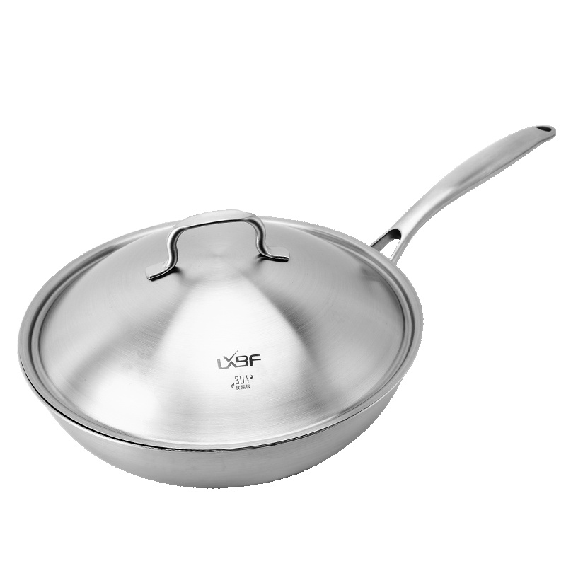龙兴宝富(LXBF) 30cm三层钢炒锅LX-3CG-301M;304不锈钢 热量内循环锅盖设计