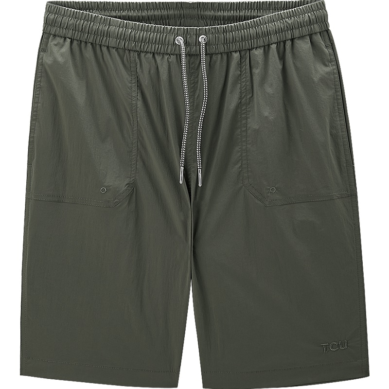 HLA海澜之家基础净色休闲中裤2019夏季微弹五分裤男短裤HKMCD2R063A