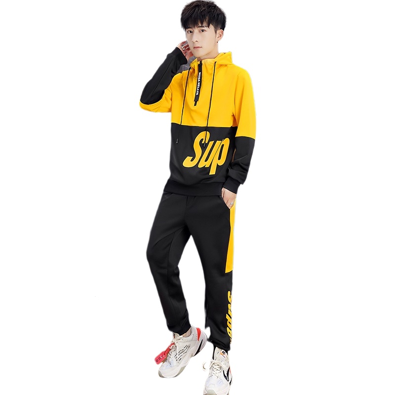 茜靓,CHYLLIRN卫衣套装男韩版潮流帅气搭配两件套衣服秋季2020新款休闲运动服