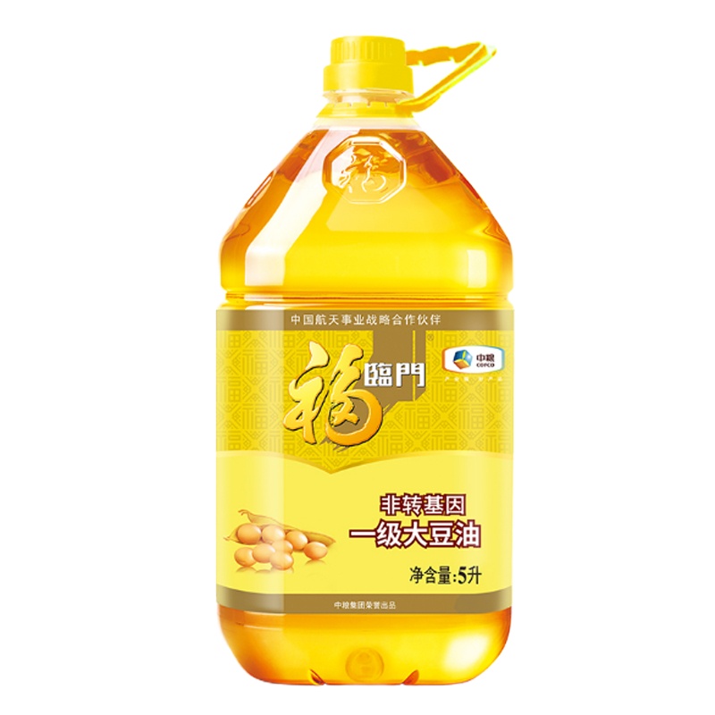 中粮福临门浓香大豆油5L/桶家用食用油物理压榨一级大豆油