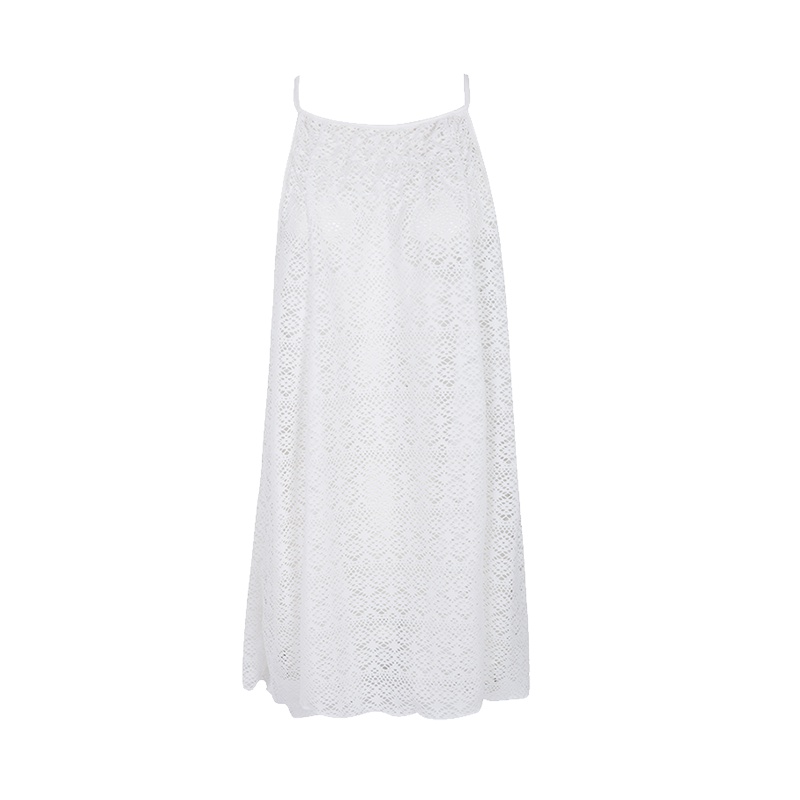 古今爱她 女士沙滩裙夏季吊带半身裙海边度假白色连衣裙9HT093