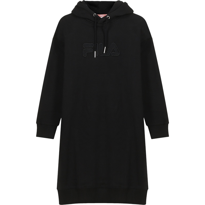 FILA 斐乐 女士 棉质加绒款连帽长袖卫衣裙连衣裙 687933