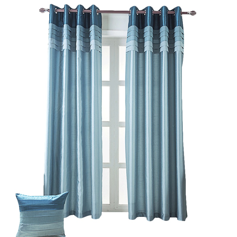 北极绒(Bejirog)家纺 简约窗帘现代拼色遮光卧室客厅成品北欧落地窗帘子