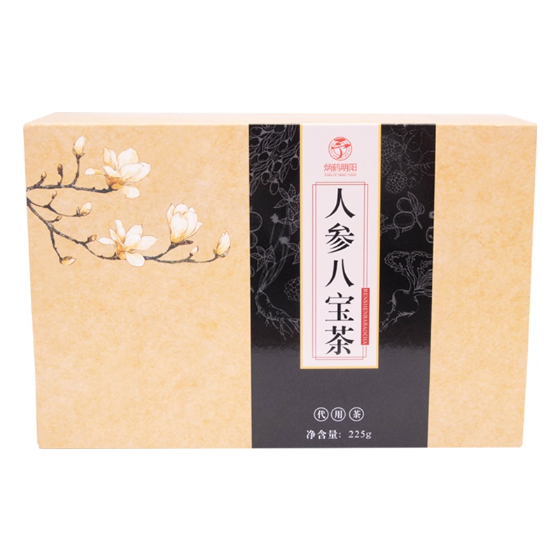 人参八宝茶五宝茶225g 炳鹤明阳人参玛咖黄精枸杞桑椹红枣菊花山楂甘草 225g/盒 保健茶饮