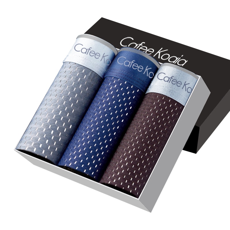 透气冰丝男士内裤平角裤夏季镂空网孔短裤头中腰53