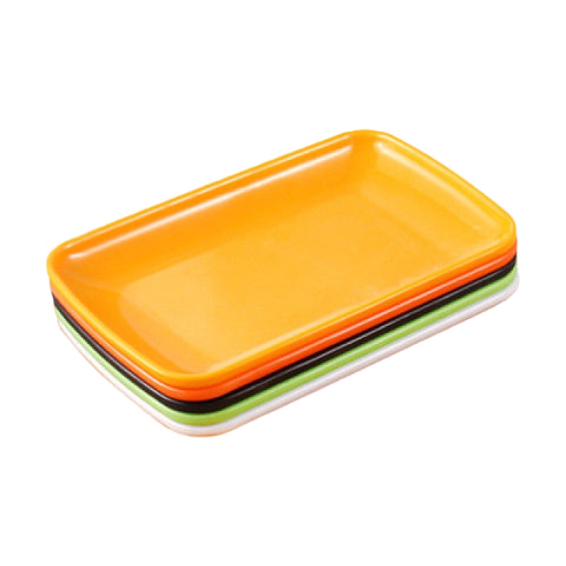 彩色密胺盘子自助餐盘烤肉盘菜盘火锅店自助餐具子长方形碟子商用 9.5寸长方盘大号(颜色备注)
