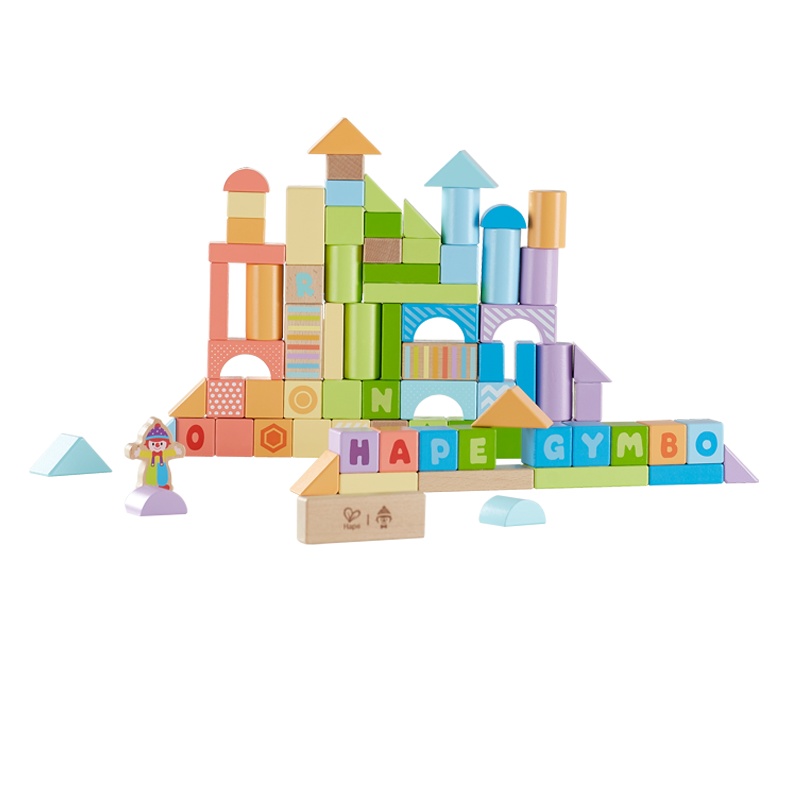 Hape&金宝贝 艺智榉木积木1-3岁桶装木制玩具创意拼搭早教益智