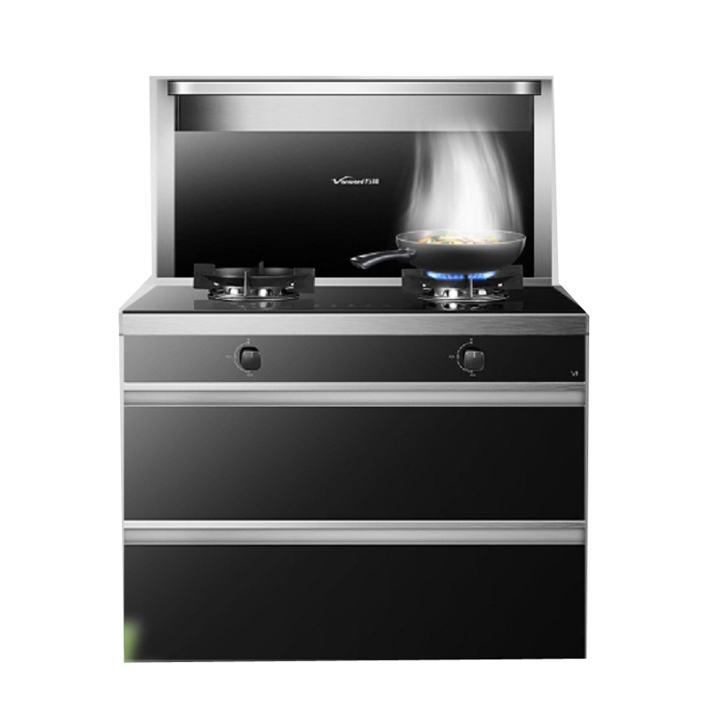 万和(Vanward)集成灶 集成一体灶 抽油烟机燃气灶具消毒柜套装 玻璃台面 保洁款V1 天然气(12T)