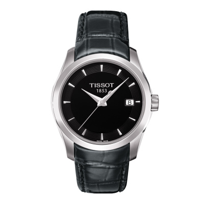 天梭(TISSOT) 瑞士手表 库图系列石英女士手表情侣表 T035.210.16.051.00 黑色