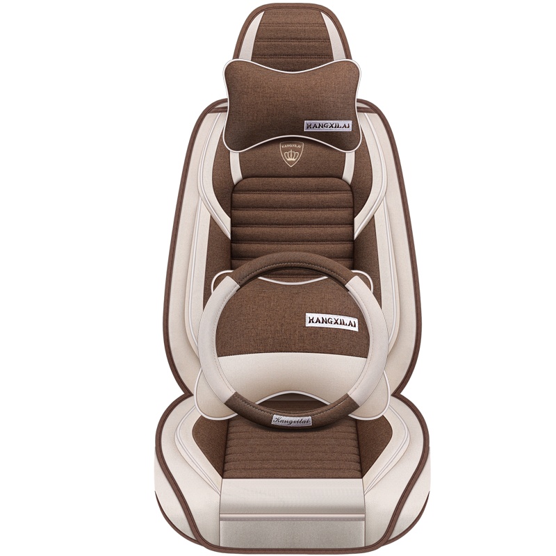荞麦壳汽车坐垫四季通用马自达CX4 CX5昂克赛拉阿特兹秦PLUS星瑞亚州龙帝豪缤瑞福克斯索纳塔亚麻全包围座垫套养生透气