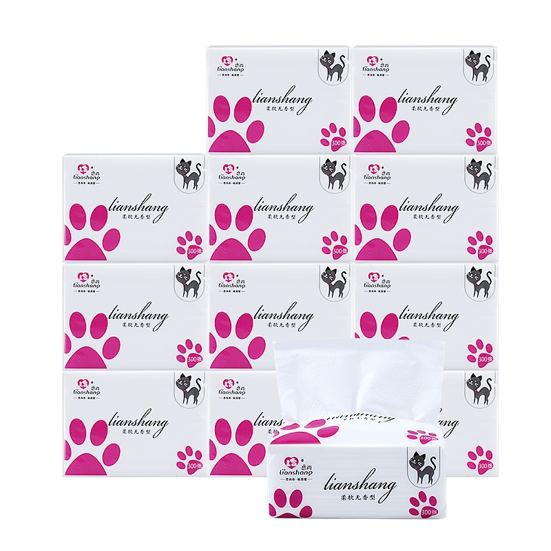 恋尚竹浆纸巾抽纸家用优惠装餐巾纸卫生纸面巾纸婴儿擦手纸