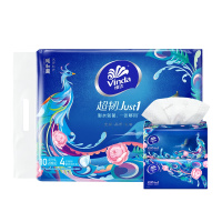维达(Vinda)超韧Just1颐和园抽纸4层100抽*10包面巾纸巾家用餐巾纸 小规格