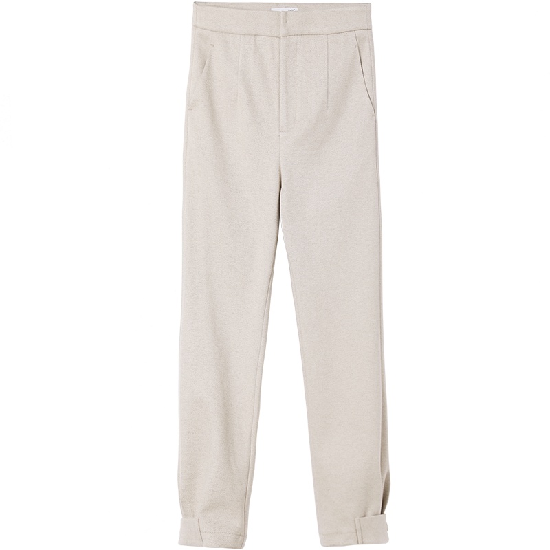 欧莎加厚西装裤女直筒宽松2019新款秋冬休闲九分束脚裤