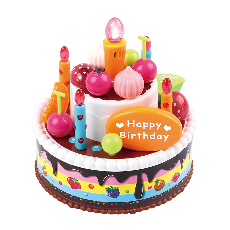 五星仿真切切乐水果音乐大蛋糕女孩过家家玩具套装儿童生日礼物玩具